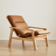 Linspire Bliss Solid Wood Armchair, Natural & Orange