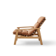 Linspire Bliss Solid Wood Armchair, Natural & Orange