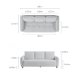 Linspire Aero 3-Seater Boucle Sofa, Off White