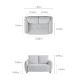 Linspire Aero Love Seat Boucle Sofa, Off White