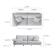 Linspire Echo 3-Seater Sofa, Off White