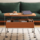 Linspire Meadow Adjustable Top Coffee Table with Casters, Brown