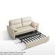 Linspire Quiver 3-Seater Leathaire Sofa Bed, Creamy White