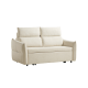 Linspire Opal 2-Seater Leathaire Sofa Bed, Creamy White