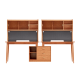 Linspire Radian Extendable Dual Office Desk with a Large Cabinet and a Bookcase