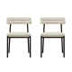 Linspire Tesseract Leather Dining Chairs, Black, Set of 2