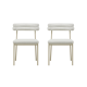Linspire Tesseract Boucle Dining Chairs, Creamy White, Set of 2