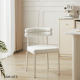 Linspire Tesseract Boucle Dining Chairs, Creamy White, Set of 2