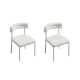 Linspire Tesseract Boucle Dining Chairs, Creamy White, Set of 2