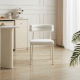 Linspire Tesseract Boucle Dining Chairs, Creamy White, Set of 2