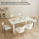 Linspire Tesseract Sintered Stone Top Dining Table with 4 Dining Chairs, Creamy White & Black, 160x80cm