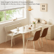 Linspire Warp Glass Top Dining Table, Creamy White, 140x80x75cm