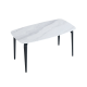 Linspire Warp Glass Top Dining Table, Black & White Marble, 140x80x75cm
