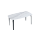 Linspire Warp Glass Top Dining Table, Black & White Marble, 160x85x75cm