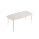 Linspire Warp Glass Top Dining Table with 4 Dining Chairs, Creamy White, 140x80x75cm