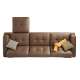 Linspire Vertex 4-Seater Leather Sofa with Ottoman, Brown, 301x167x85cm