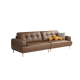 Linspire Vertex 4-Seater Leather Sofa, Brown, 266x102x85cm