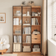 Linspire Prism 2 Plastic Door Bookcase with 2 Drawers, Natural & Black