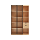 Linspire Prism 2 Plastic Door Bookcase with 2 Drawers, Natural & Black