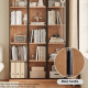 Linspire Prism 2 Plastic Door Bookcase with 2 Drawers, Natural & Black