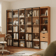 Linspire Prism 2 Plastic Door Bookcase with 2 Drawers, Natural & Black