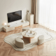 Linspire Glimmer Sintered Stone Table Top Coffee Table with 3 Stools