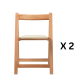 Linspire Yumi Solid Wood Foldable Dining Chair, Natural, Set of 2