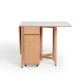 Linspire Yumi Sintered Stone Table Top Foldable Dining Table & 4 Dining Chairs Set, Natural, Faux White Marble & Creamy White