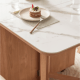 Linspire Yumi Sintered Stone Table Top Foldable Dining Table & 4 Dining Chairs Set, Natural, Faux White Marble & Creamy White