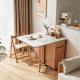 Linspire Yumi Sintered Stone Table Top Foldable Dining Table & 4 Dining Chairs Set, Natural, Faux White Marble & Creamy White