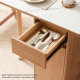 Linspire Yumi Foldable Dining Table with Castors, Natural