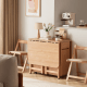 Linspire Yumi Foldable Dining Table & 4 Dining Chairs Set, Natural