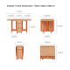 Linspire Yumi Foldable Dining Table & 4 Dining Chairs Set, Natural