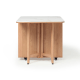 Linspire Yumi Sintered Stone Table Top Foldable Dining Table with Castors, Natural & Faux White Marble