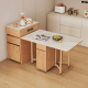 Linspire Yumi Sintered Stone Table Top Foldable Dining Table & Kitchen islands Set, Natural & Faux White Marble