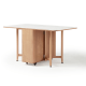 Linspire Yumi Sintered Stone Table Top Foldable Dining Table & Kitchen islands Set, Natural & Faux White Marble