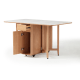 Linspire Yumi Sintered Stone Table Top Foldable Dining Table & Kitchen islands Set, Natural & Faux White Marble