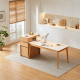 Linspire Yumi Sintered Stone Table Top Foldable Dining Table & Kitchen islands Set, Natural & Faux White Marble