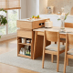 Linspire Yumi Sintered Stone Table Top Foldable Dining Table & Kitchen islands Set, Natural & Faux White Marble
