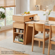 Linspire Yumi Foldable Dining Table & Kitchen islands Set, Natural