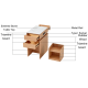 Linspire Yumi Foldable Dining Table & Kitchen islands Set, Natural