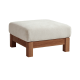 Linspire Mellow Solid Wood Ottoman, Walnut & White