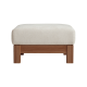 Linspire Mellow Solid Wood Ottoman, Walnut & White