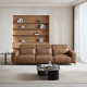 Linspire Crest Leather 4-Seater Sofa, Brown