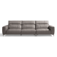 Linspire Crest Leather 4-Seater Sofa, Grey