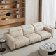 Linspire Crest Leather 4-Seater Sofa, Off-White