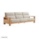 Linspire Mellow Solid Wood 3-Seater Sofa, Natural & White