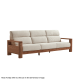 Linspire Mellow Solid Wood 3.5-Seater Sofa, Walnut & White