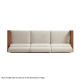 Linspire Mellow Solid Wood 3.5-Seater Sofa, Walnut & White