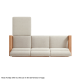 Linspire Mellow Solid Wood 3.5-Seater Sofa with Ottoman, Natural & White